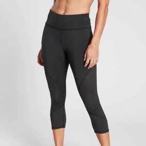 Athleta Mesh Contender Capri (Black, Size S)